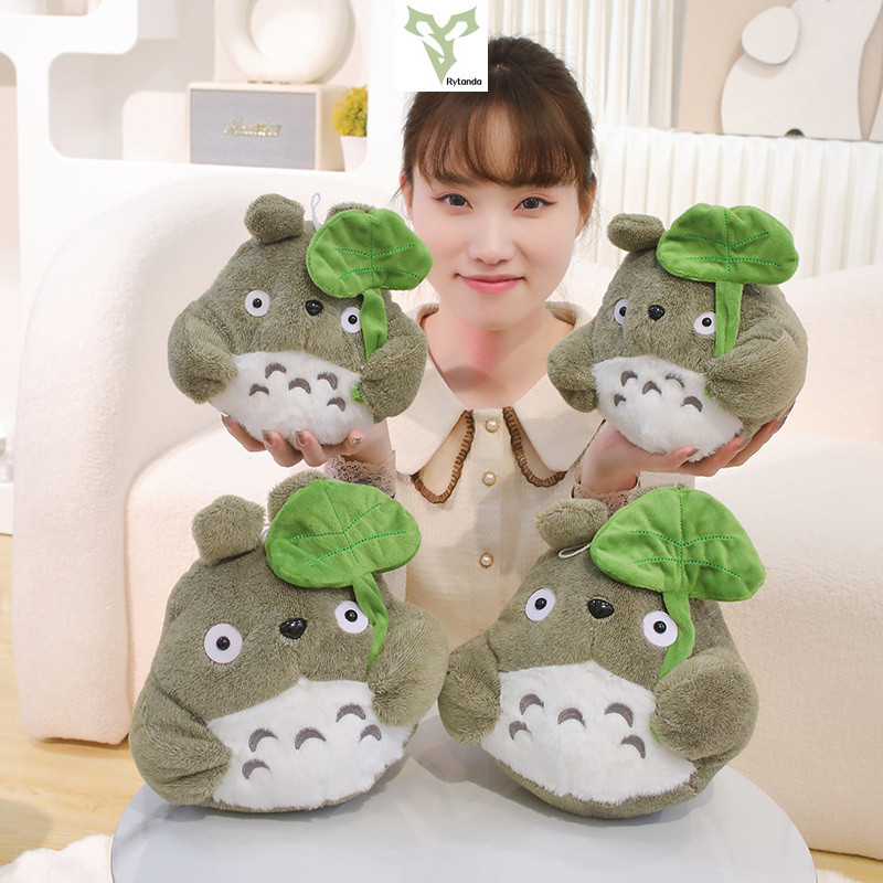 Rytanda Totoro ตุ๊กตาน่ารัก Totoro ของเล่นตุ๊กตาจําลองสัตว์หมอนนุ่มเติมโซฟาเบาะสําหรับเด็กแฟนวันเกิด