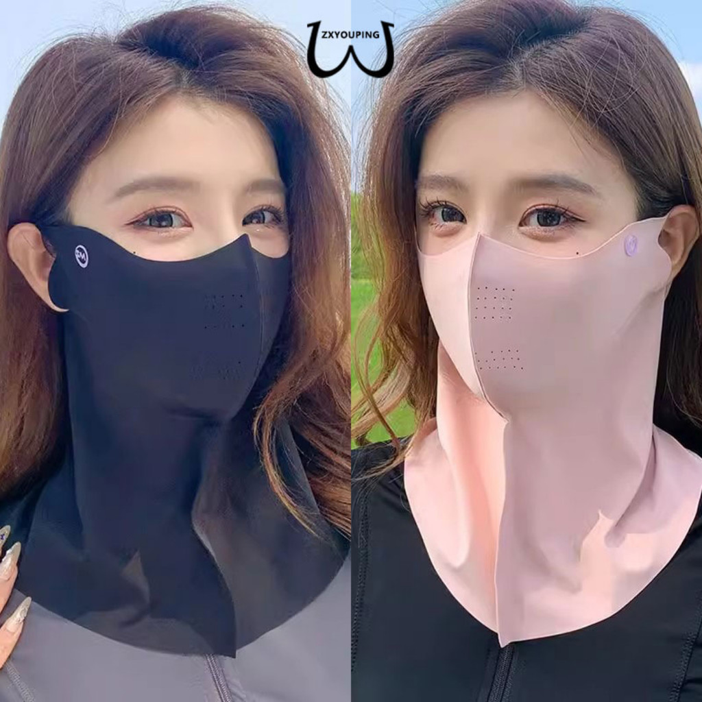 Zxyouping 1/2 ชิ้น หน้ากากป้องกันแสงแดด ผ้าไหมน้ําแข็ง สําหรับจักรยาน ผู้ชาย/ผู้หญิง