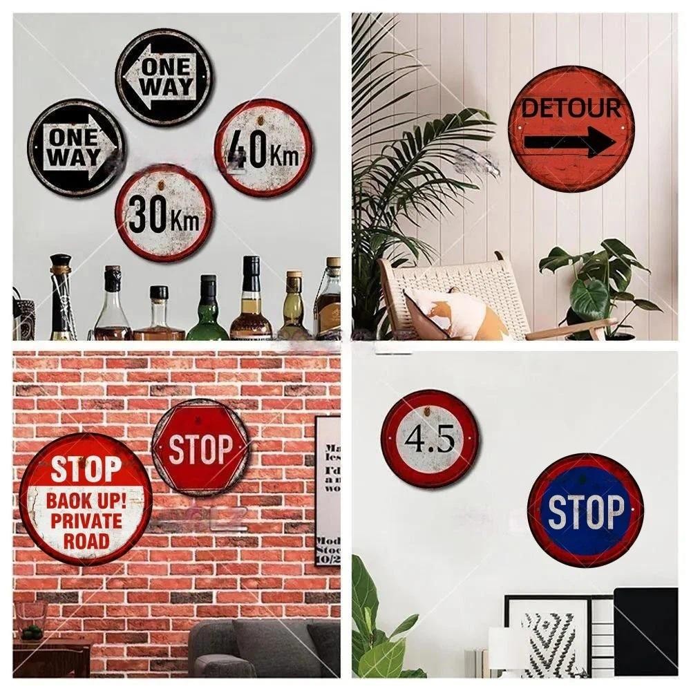 Stop คําเตือนรอบโรงรถ Vintage ป้ายโลหะแผ่น Plaque Tin Sign Wall Decor สําหรับ Home Bar ผับ Store Sign Man Cave Yad กลางแจ้ง - รูปที่ 7