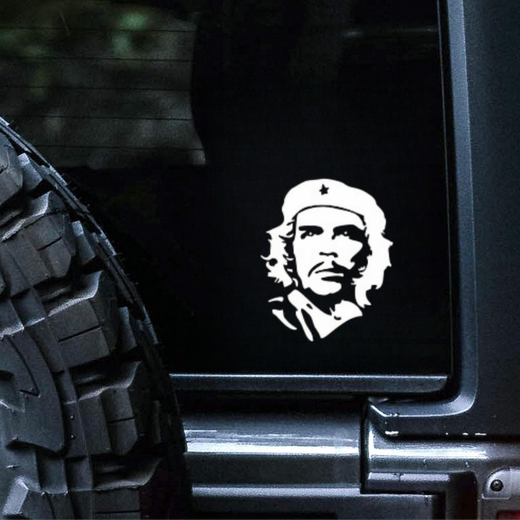 Che Guevara Car Decal - 15 ซม./25 ซม.สติกเกอร์ไวนิลสําหรับรถยนต์,รถบรรทุก,รถจักรยานยนต์ - ติดตั้งง่าย (สีดํา/สีขาว) - รูปที่ 2