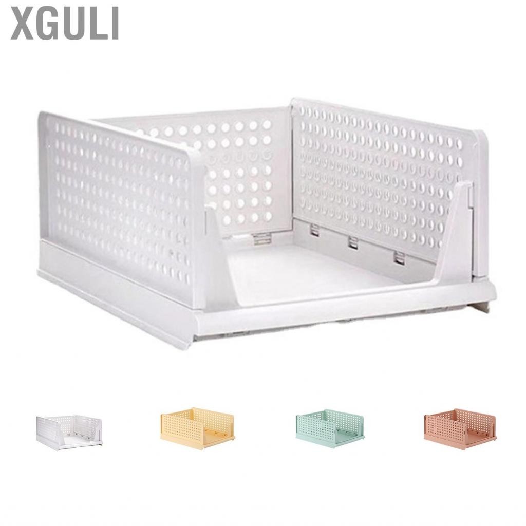 Xguli Stackable Storage Basket Plastic Large Open Drawer Wardrobe Cloth Container for Bedroom Living Room
