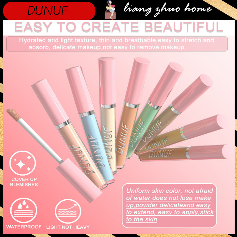 Dunuf คอนซีลเลอร์เนื้อลิขวิด กันน้ํา ปกปิดเต็มรูปแบบ รองพื้น แต่งหน้า สีเหลือง สีเขียว สีฟ้า ปกปิดสิว รอยคล้ําใต้ตา คอนทัวร์หน้า ครีม เครื่องสําอาง