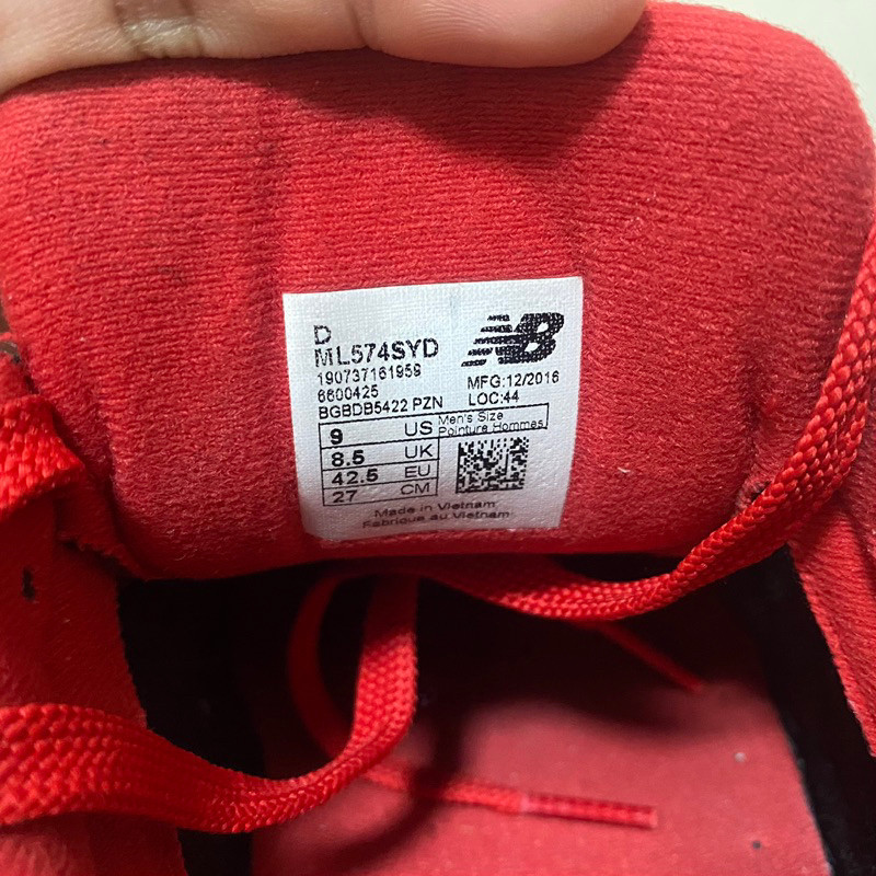 รองเท้า New Balance 574 Encap สีแดง Size 42.5 / 27 ของแท้  แฟชั่น
