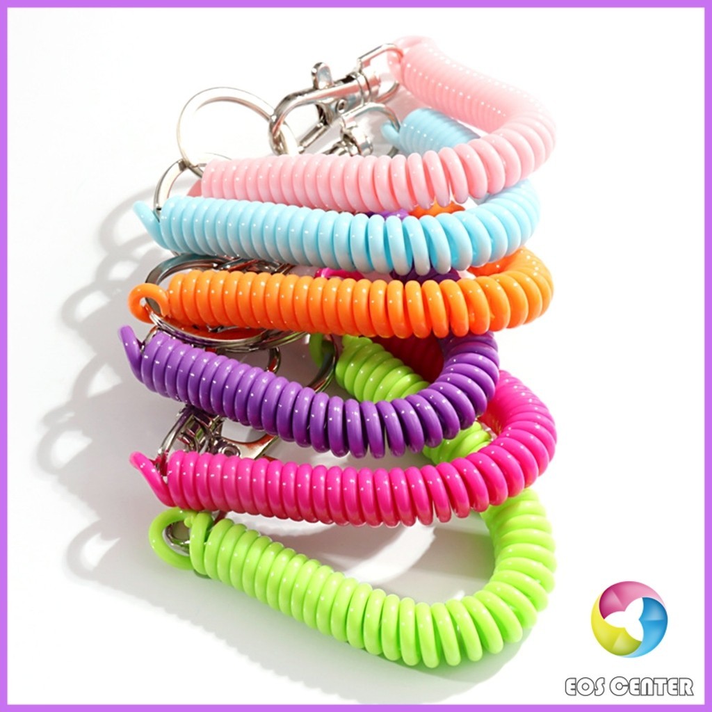 EC. พวงกุญแจเชือกยางยืดหลากสี แบบยืดหดได้ Coil Springs Keychain