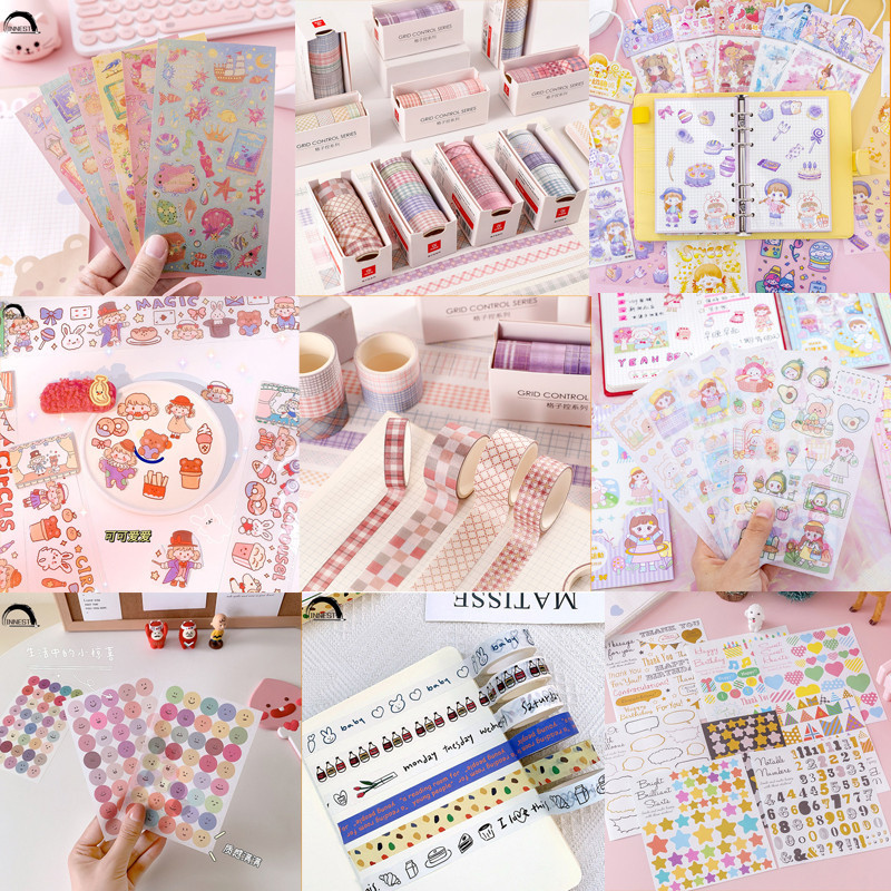 สติกเกอร์ฉลาก มีกาวในตัว สําหรับตกแต่งสมุดโน้ต DIY