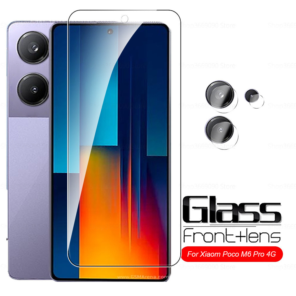 2in1 กระจกนิรภัยกันรอยหน้าจอ เลนส์กล้อง สําหรับ Xiaomi Poco M6 Pro 4G Pocophone Little M 6 M6Pro M6 Pro 6Pro