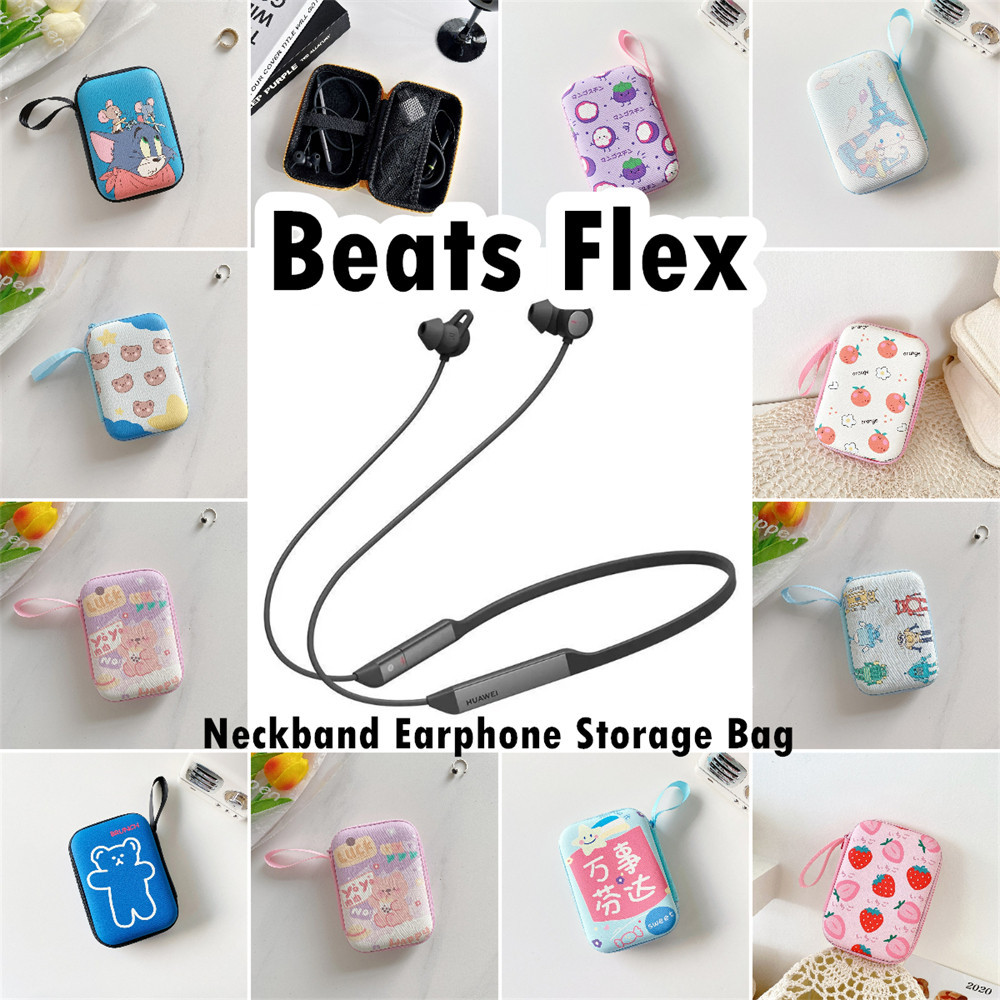 พร้อมส่ง! กระเป๋าเก็บหูฟัง แบบยืดหยุ่น ลายการ์ตูน สําหรับ Beats Flex