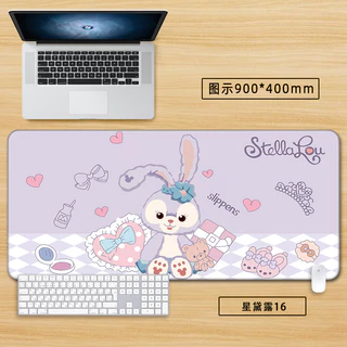 Linabell Kawaii แผ่นรองเมาส์ ลายการ์ตูน Stellalou น่ารัก ขนาดใหญ่ 60x30 ซม. สําหรับคอมพิวเตอร์ตั้งโต๊ะ