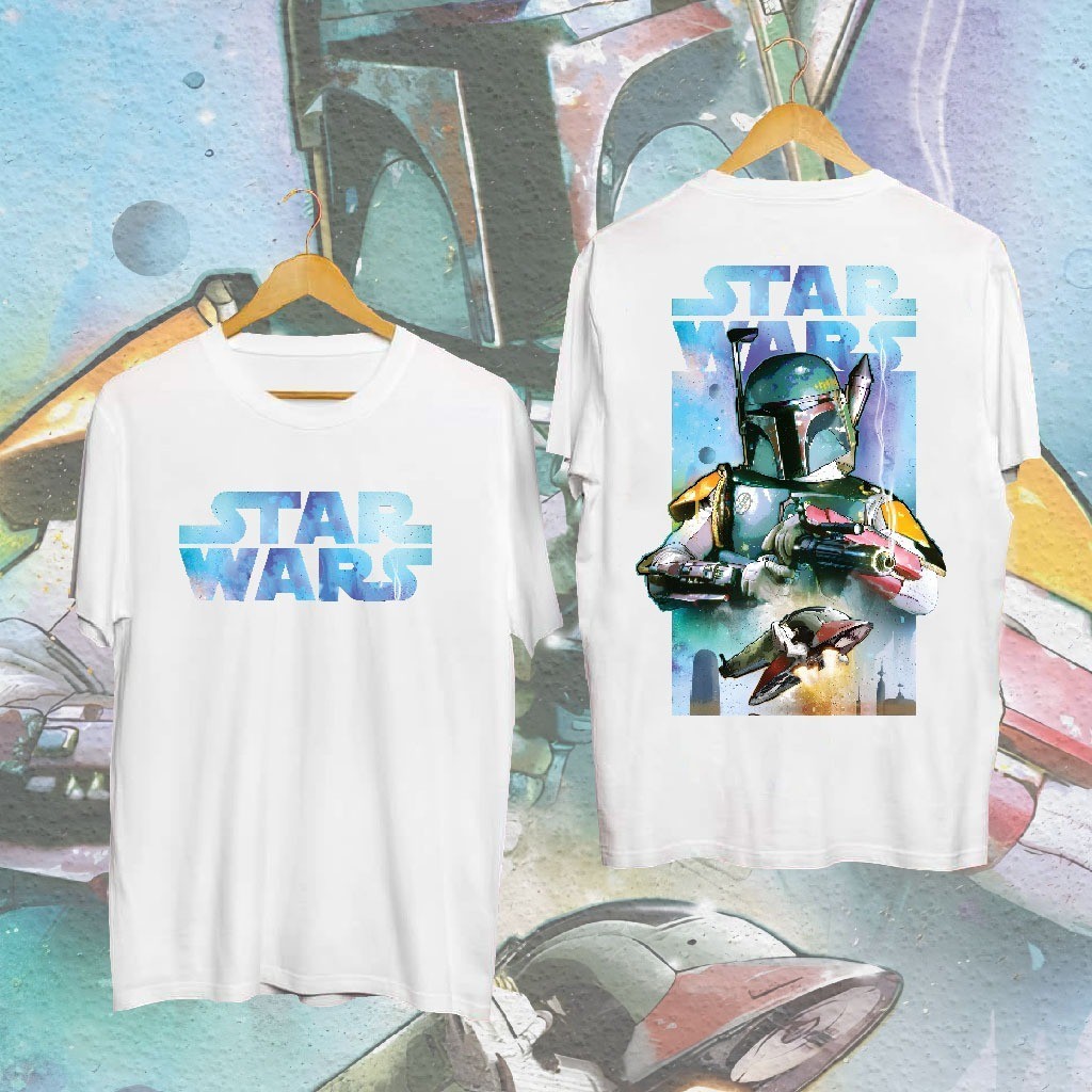 เสื้อยืด พิมพ์ลาย Star Wars Boba Fett 90's สไตล์เรโทร สําหรับผู้ใหญ่ S-5XL