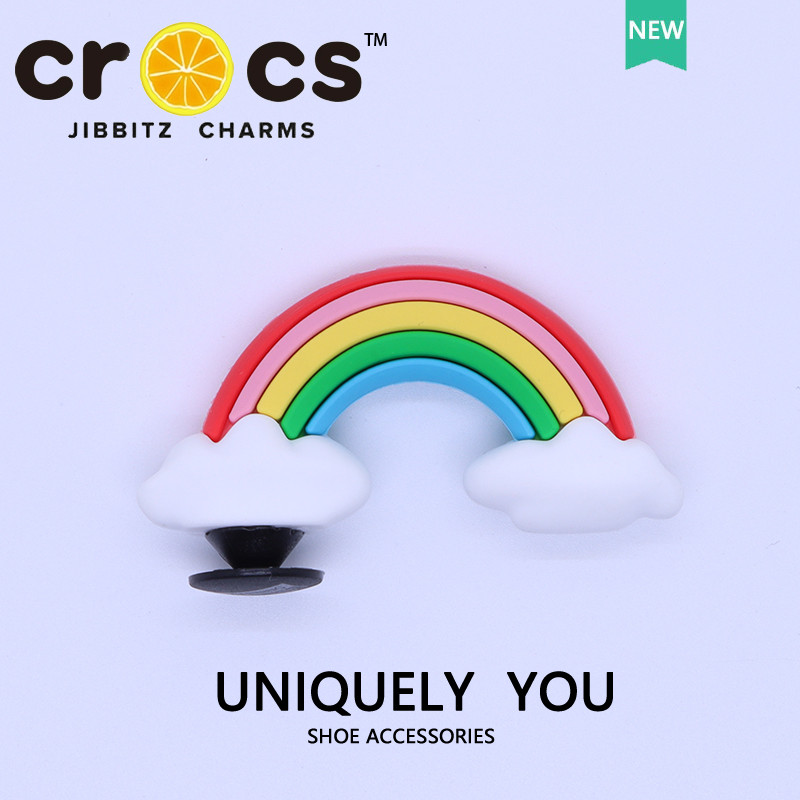 JIBBITZ cross charms ตัวติดรองเท้า ยูนิคอร์น3Dสีรุ้ง ตัวติดรองเท้า cross