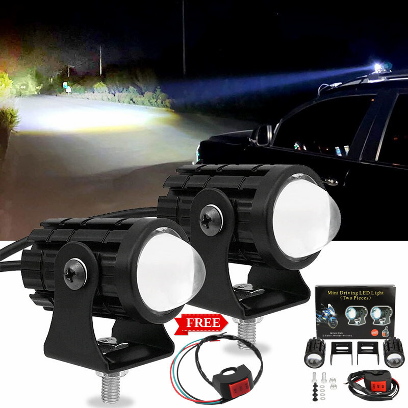 MOVATEK ไฟหน้า LED ชุดไฟมอเตอร์ไซค์ แบบติดตั้งภายนอก สำหรับรถมอเตอร์ไซค์และรถสามล้อ 60W แสงสว่างสูง ติดตั้งง่าย