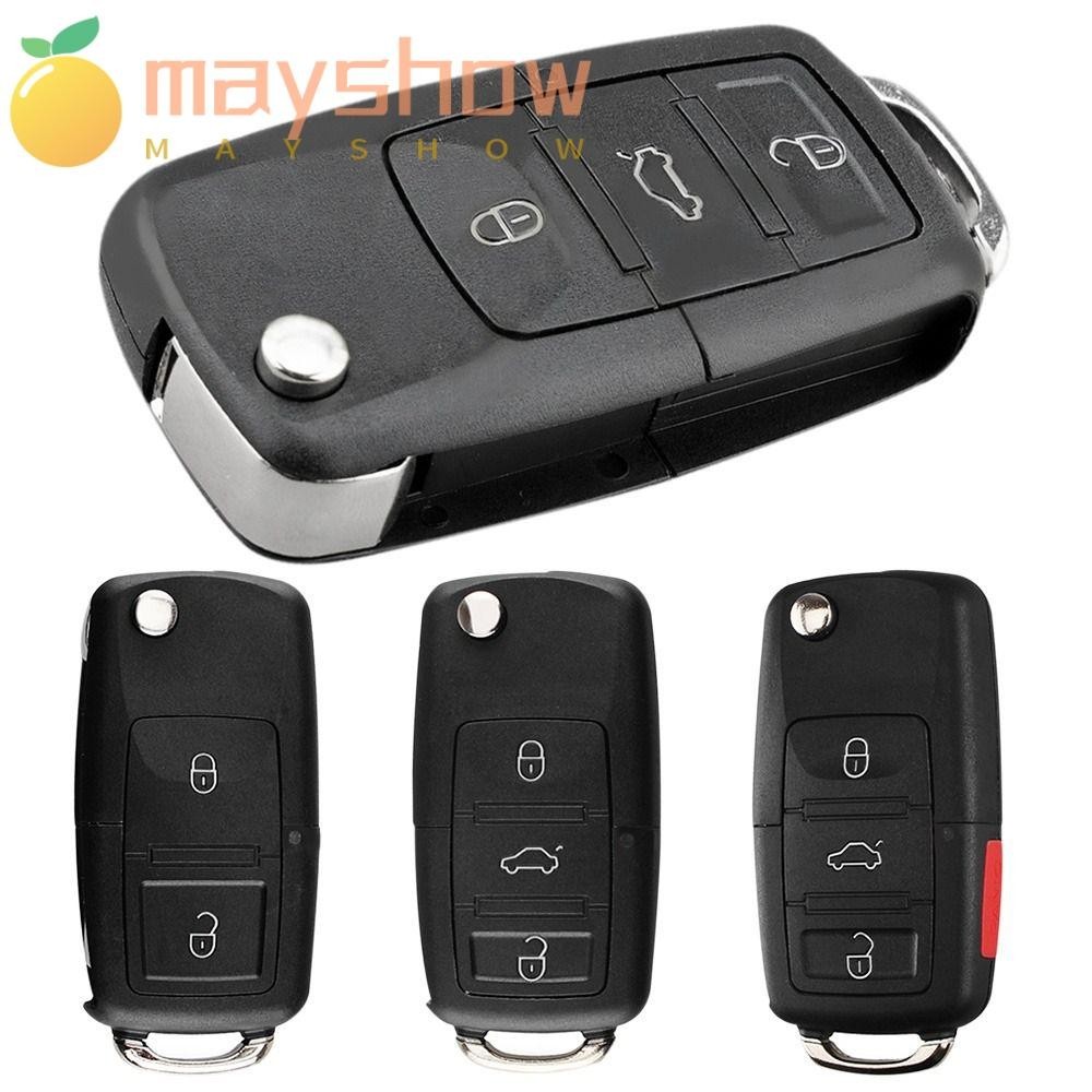 Mayshow เคสรีโมตกุญแจรถยนต์ แบบพับได้ สําหรับ Passat Key Fob Skoda Seat Polo B5 VW