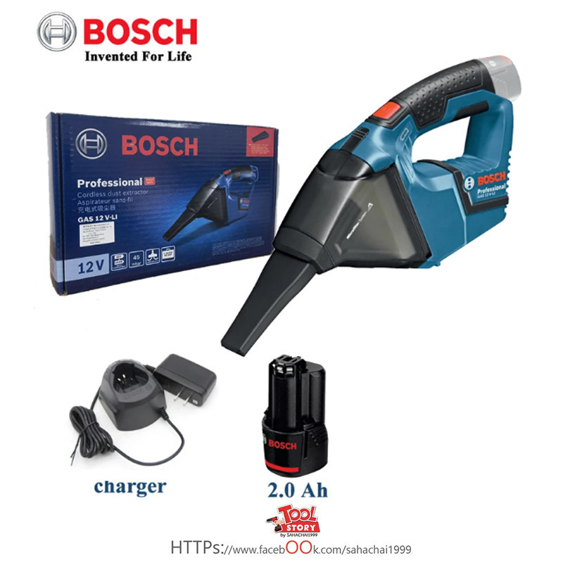 Bosch รุ่น GAS 12V-LI เครื่องดูดฝุ่นไร้สาย 12 โวลต์ (เครื่องเปล่า) (06019E3000)