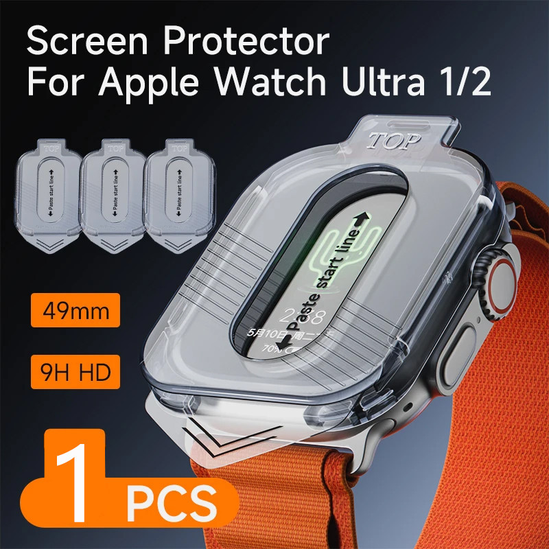 ฟิล์มกระจกนิรภัยกันรอยหน้าจอ 9H ความละเอียดสูง สําหรับ Apple Watch Ultra 2 49 มม. 1 ชิ้น