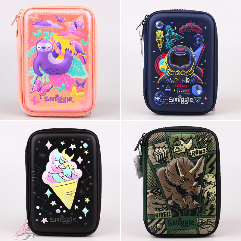 กล่องเครื่องเขียน กล่องดินสอ แบบแข็ง ลายอวกาศ smiggle Triceratops สไตล์ออสเตรเลีย สําหรับนักเรียน