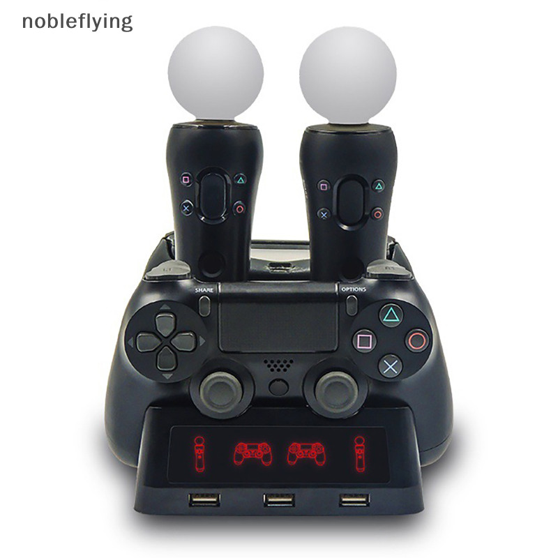 Nf แท่นชาร์จ 4 In 1 สําหรับ PlayStation PS4 PSVR VR MOVE Quad Charger PlayStation MOVE Controller nobleflying