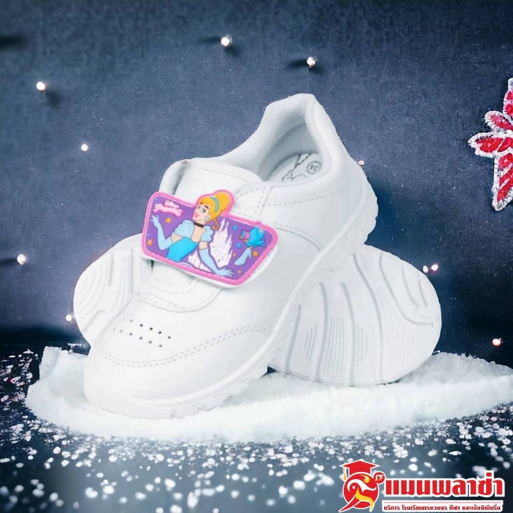 รองเท้านักเรียนอนุบาล รองเท้าผ้าใบสีขาว มีไฟ Gerry Gang รุ่น PC-2219 - รูปที่ 4