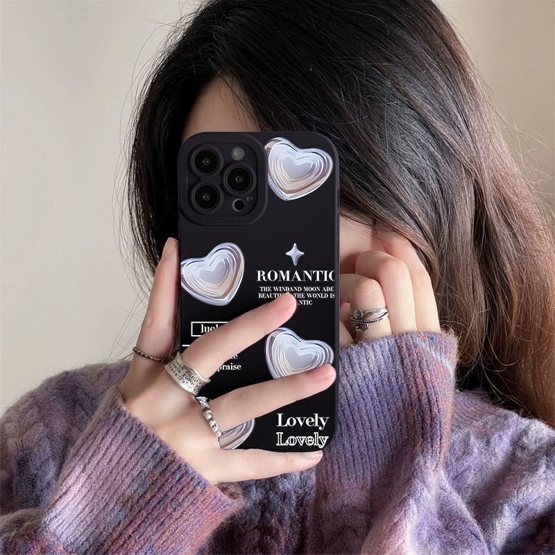 [48 ชั่วโมงจัดส่ง] กรณีโทรศัพท์หัวใจที่รองรับ TPU สำหรับ iPhone 11 13 12 14 15 12 Pro Max X XR XS Max 7 8 14 15 Plus