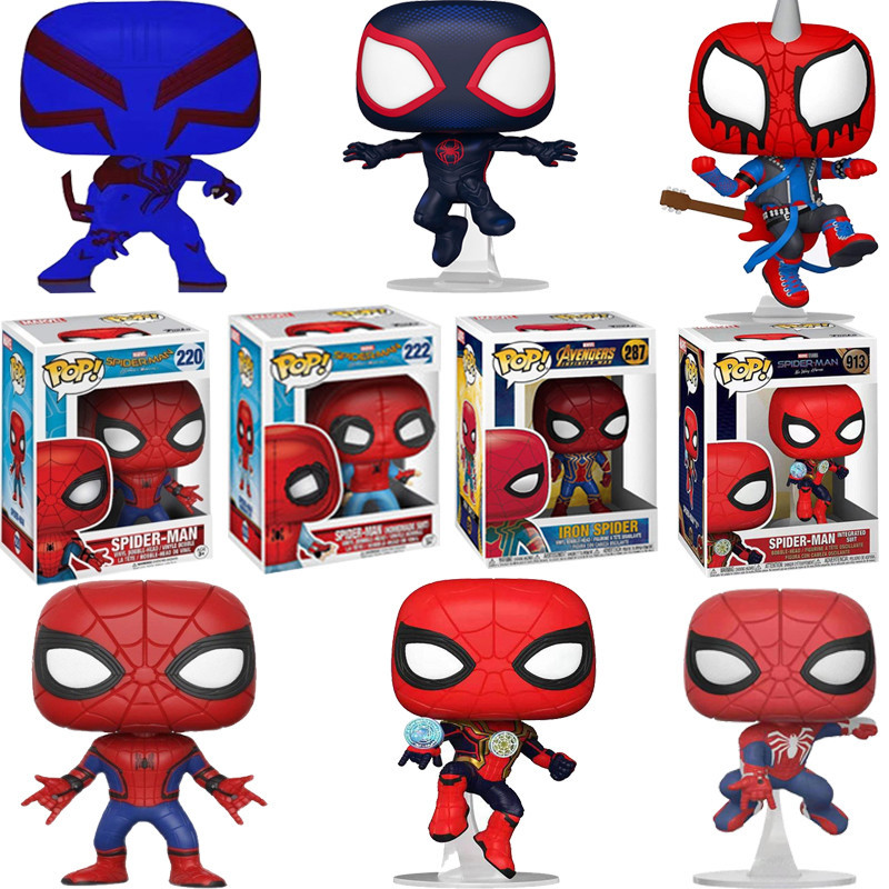โมเดลฟิกเกอร์ Funko Pop Marvel SpiderMan 2099 Spider Punk Iron Spider ของเล่นสําหรับเด็ก