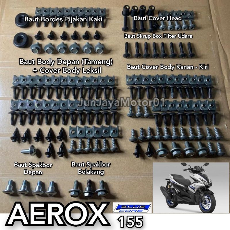 น็อตครบชุดสําหรับตัวถัง Yamaha Aerox / น็อตครบชุดสําหรับตัวถัง Yamaha Aerox ครบชุด