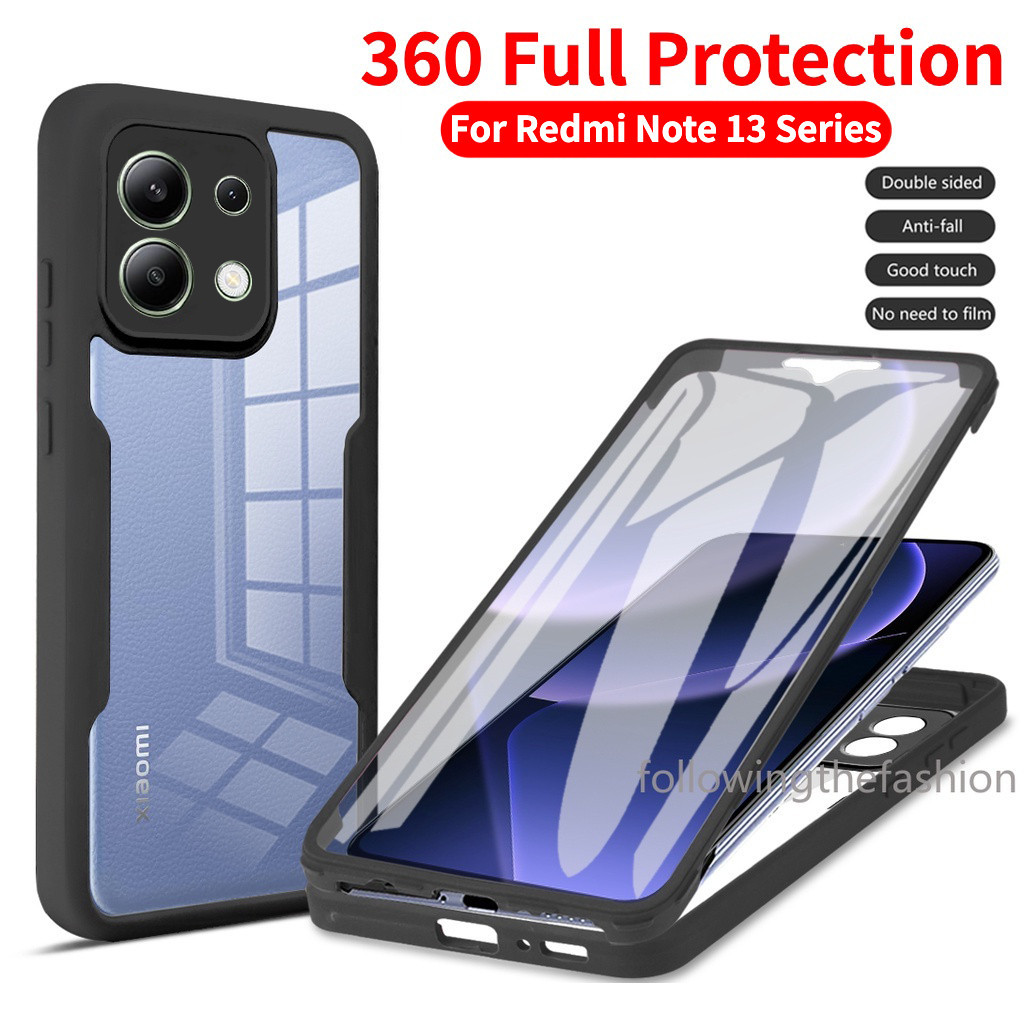 เคสโทรศัพท์มือถือ 360 องศา สําหรับ Xiaomi Redmi Note 13 4G Note13 Pro Plus 5G 13Pro+ Note13 2024° ฝาครอบเลนส์กล้อง อะคริลิค สองด้าน ป้องกันกระแทก