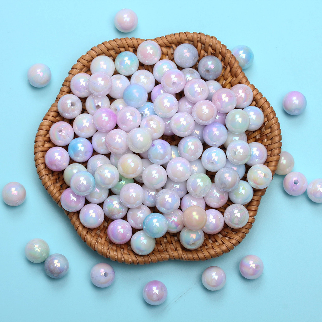 ลูกปัด AB ทรงกลม หลวม ขนาด 4-8 มม. สําหรับทําเครื่องประดับ สร้อยคอ สร้อยข้อมือ DIY 80-500 ชิ้น