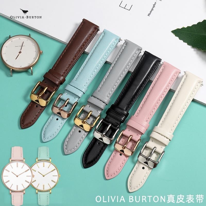 Olivia burton สายนาฬิกาข้อมือ สายหนังวัวแท้ O.b Little Bee 12 มม. 14 มม. อุปกรณ์เสริม สําหรับผู้หญิง