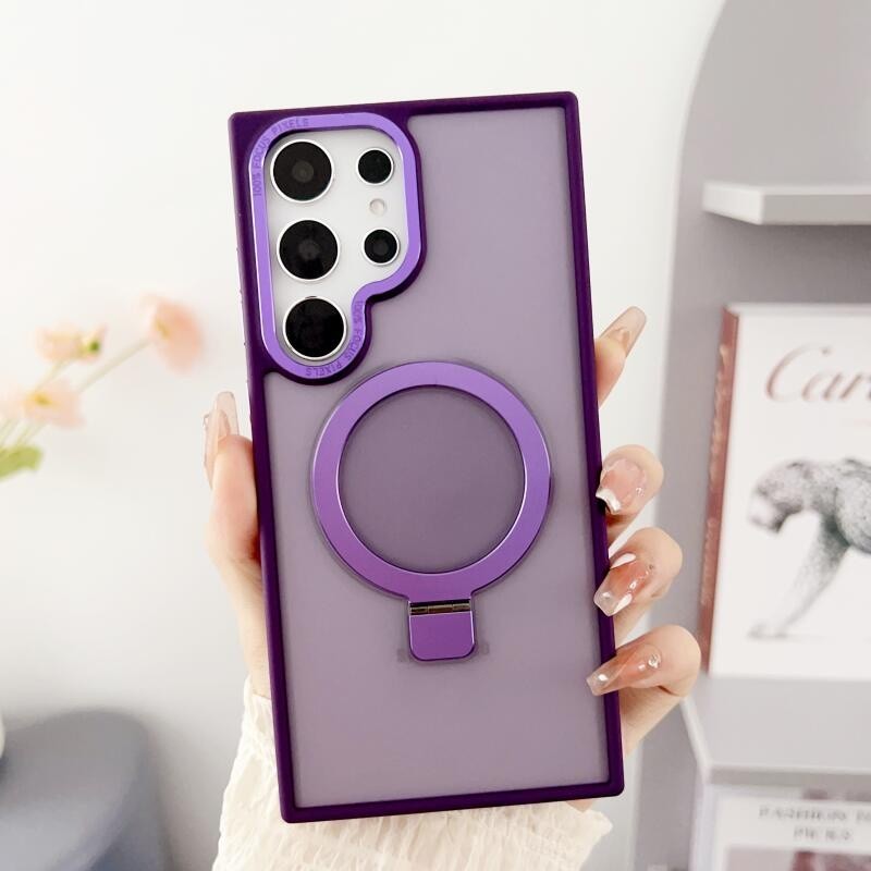 เคสโทรศัพท์มือถือ PC แบบแข็ง ผิวด้าน กันกระแทก ผิวด้าน แม่เหล็ก หรูหรา สําหรับ Samsung S24 S23 Ultra Plus