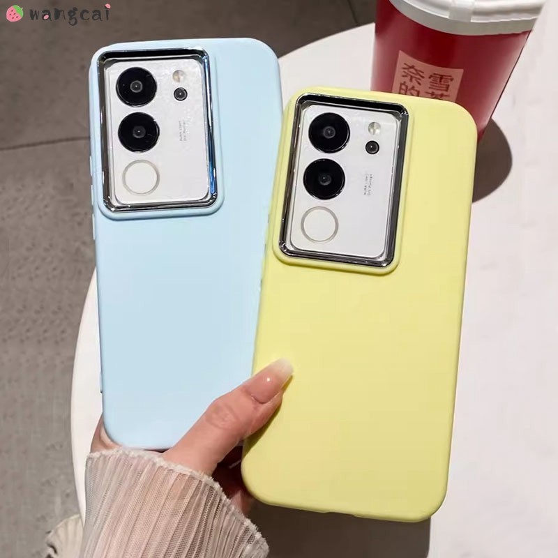 เคสโทรศัพท์มือถือ ซิลิโคนนุ่ม ผิวด้าน ทรงวงรี สีแคนดี้ เรียบง่าย สําหรับ Vivo V30 V29 V27 V25 V20 Pro V23 V21 V21s V17 Neo