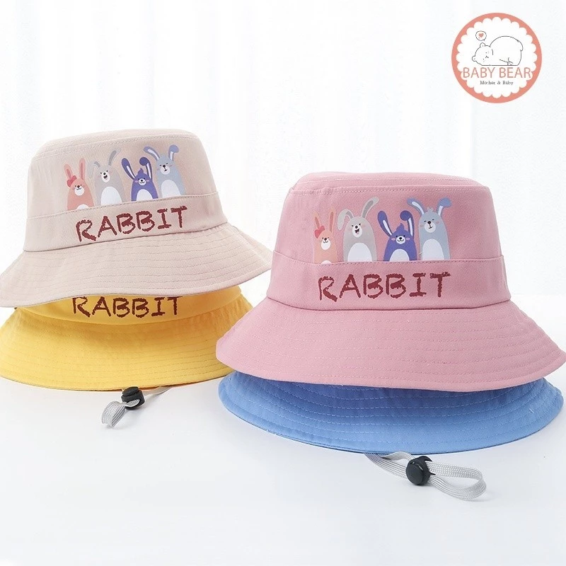หมวกบักเก็ตเด็ก กันแดด หวมกเด็กลายกระต่าย พร้อมเชือก กันลม สําหรับเด็ก 2-8 ปี MZ12 thumbnail 5