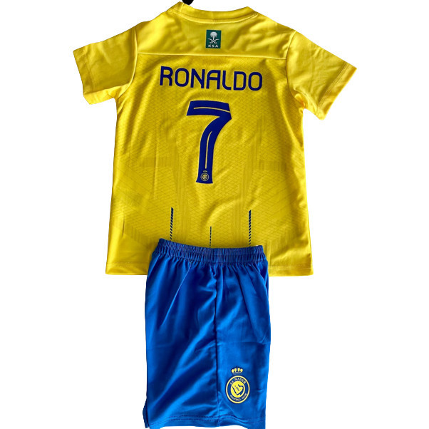 Ronaldo al nassr เสื้อฟุตบอลเด็กเหย้าเสื้อกีฬาชุดเด็กฟุตซอลเจอร์ซีย์