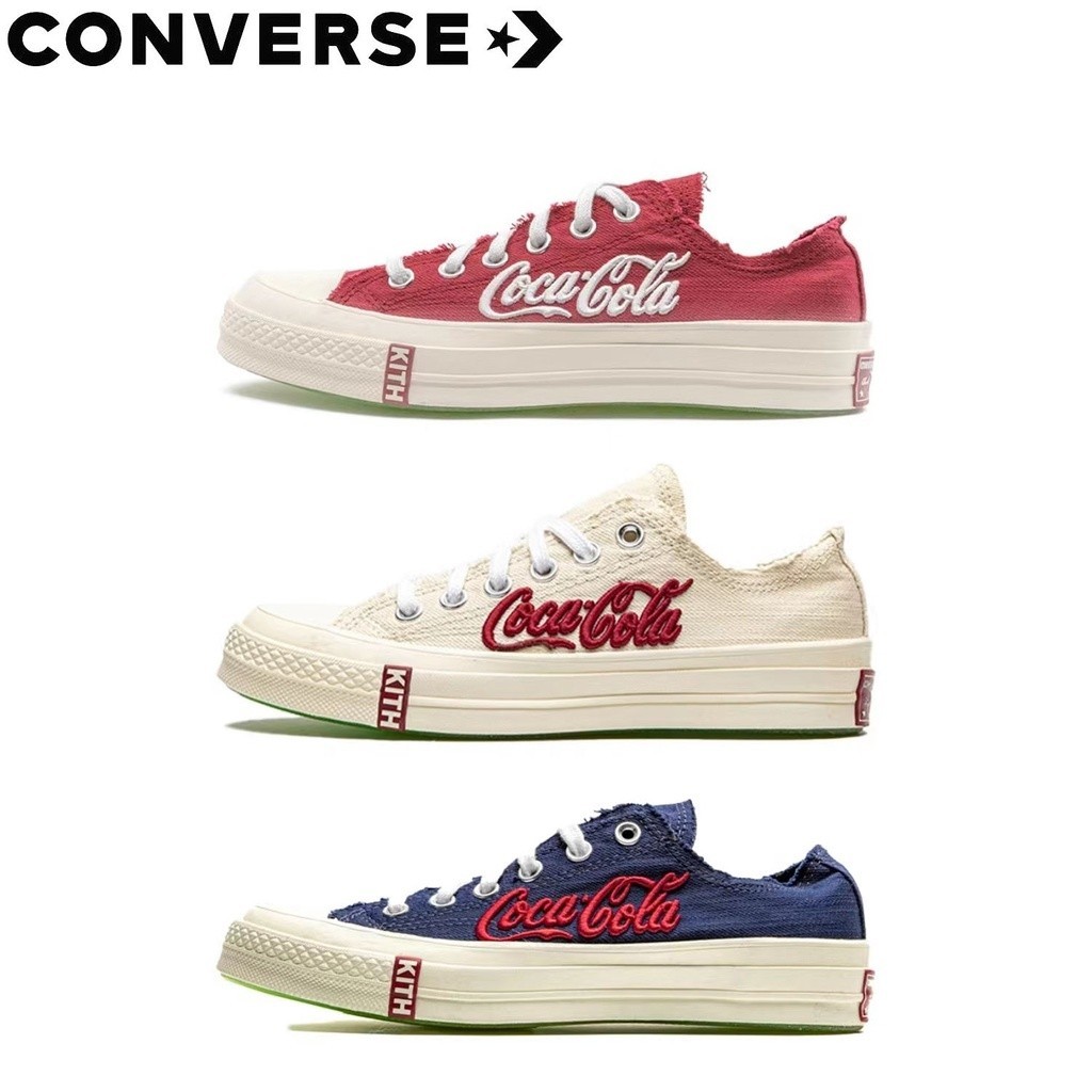 Converse 1970s kith x Converse รองเท้าผ้าใบ แบรนด์ Coca Cola ชื่อข้อต่อโคคาโคล่า