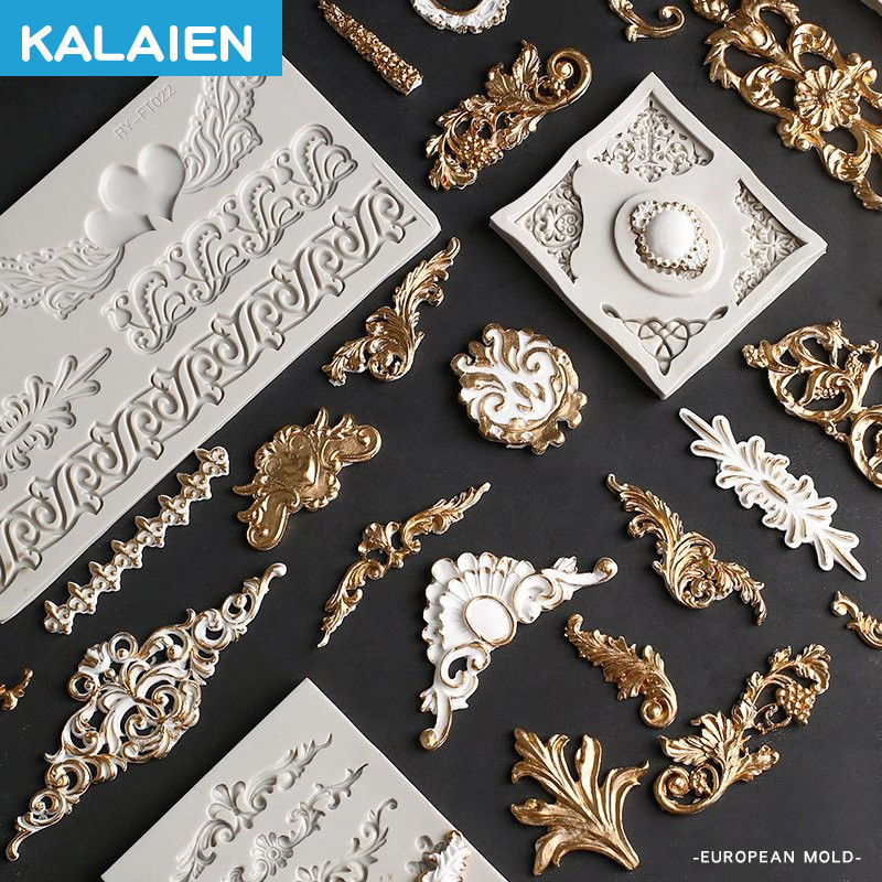 KALAIEN แม่พิมพ์ซิลิโคน ลายตกแต่งเค้ก ช็อคโกแลต ฟองดองท์ สไตล์ยุโรป Diy – โปรปัง