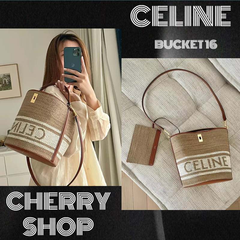 ของใหม่แท้100%/ซีลีน Celine BUCKET 16 BAG กระเป๋าถัง กระเป๋าถือสุภาพสตรี