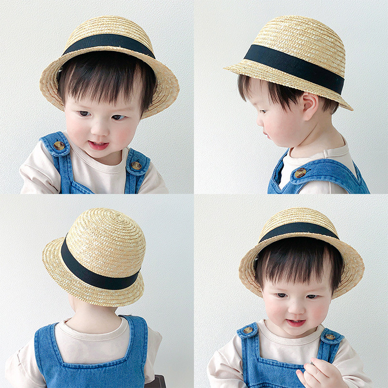 หมวกฟางลําลอง ระบายอากาศได้ดี ป้องกันแดด แฟชั่นฤดูร้อน สําหรับเด็กผู้ชาย และเด็กผู้หญิง