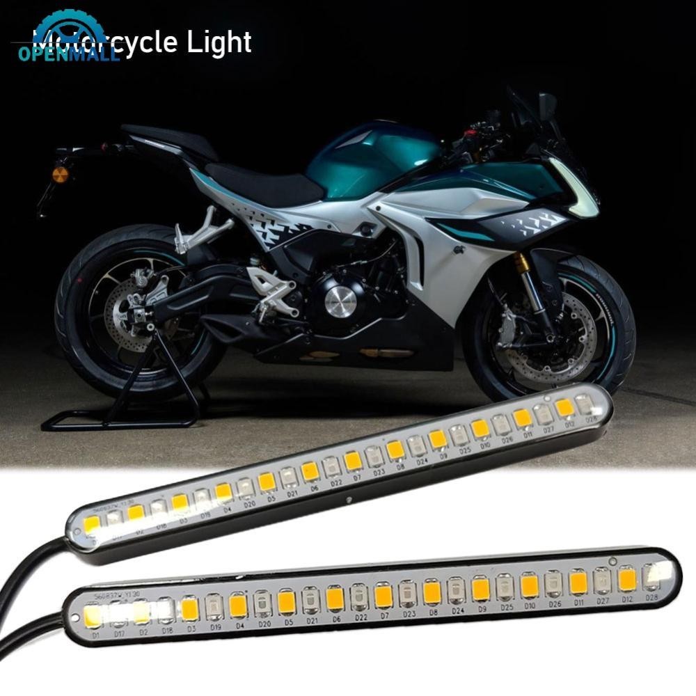 Openmall แถบไฟเลี้ยว LED 24 SMD สีแดง และสีเหลืองอําพัน สําหรับรถจักรยานยนต์ L8X3