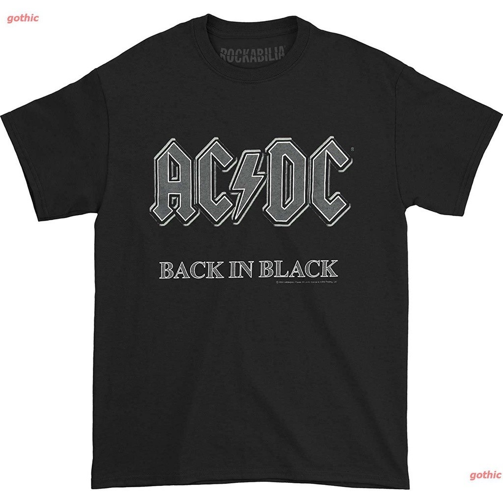 เสื้อยืดคุณภาพดี AC/DC - Back In Black Logo T-Shirt Size S-5XL