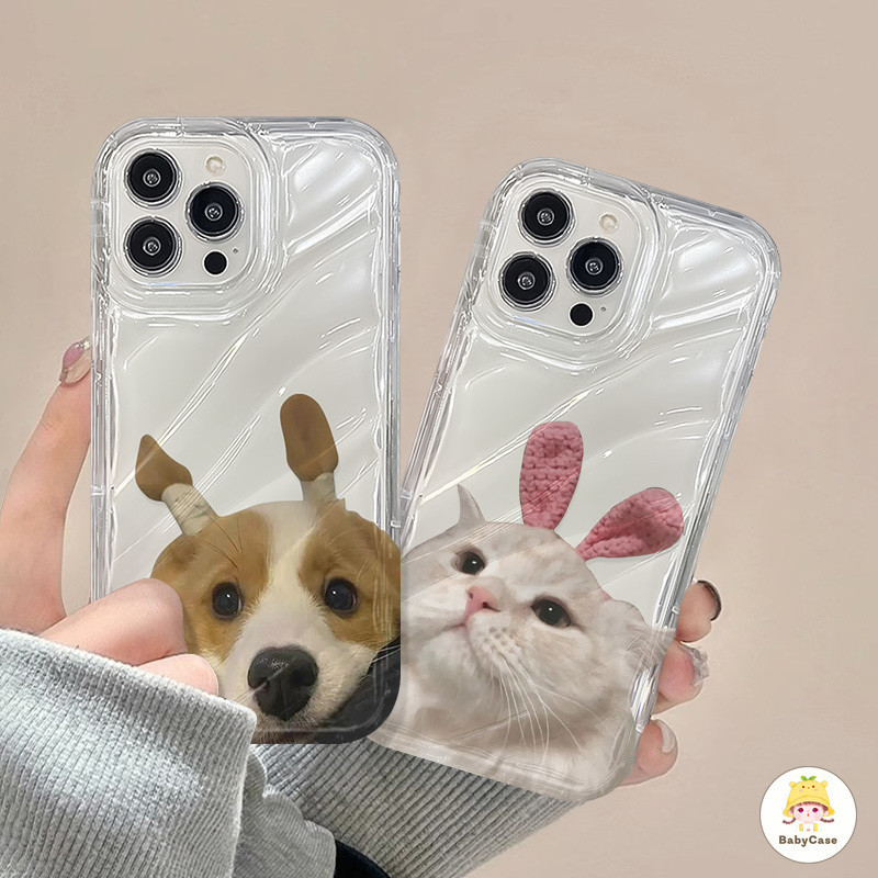 เคสโทรศัพท์ลูกแมวตัวการ์ตูนน่ารักน่ารักสำหรับ iPhone 7Plus 11 15 14 13 12 Pro Max 7 15 8 6 14 6s Plus X XR XS Max