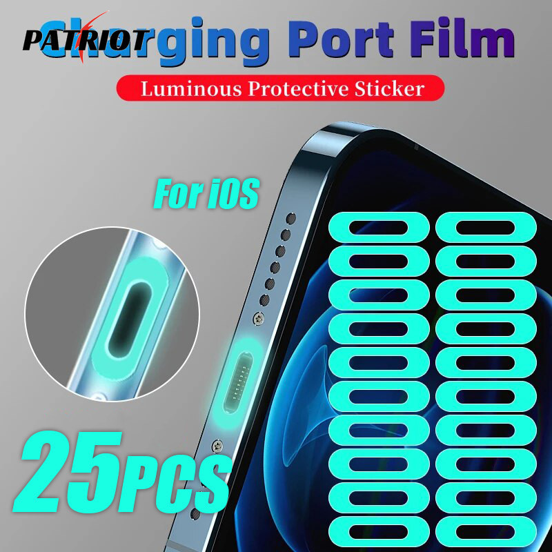 [PATRIO] สติกเกอร์ฟิล์มติดพอร์ตชาร์จโทรศัพท์มือถือ ป้องกันรอย สําหรับ Android IOS Type-C 5 25 ชิ้น