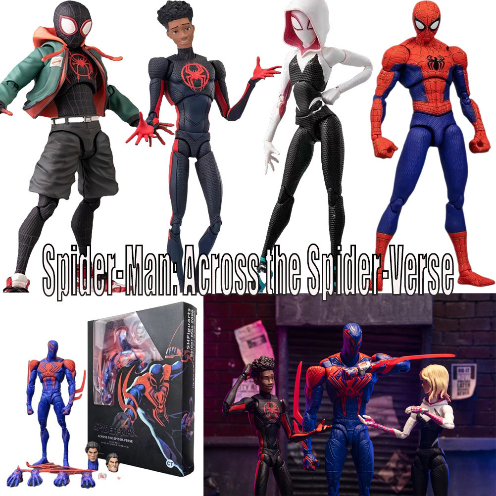 โมเดลตุ๊กตาฟิกเกอร์ Spider Man Across The Spider Verse Yamaguchi SpiderMan 2099 SHF Iron Spider Mile