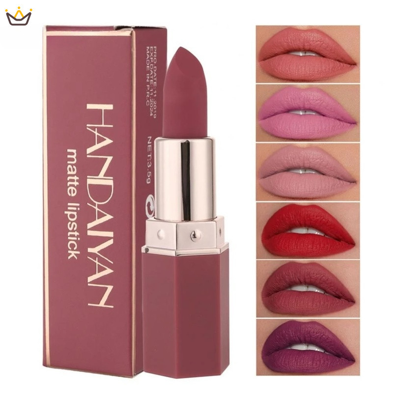 【YUE】ลิปสติก เนื้อแมตต์ กํามะหยี่ กันน้ํา ติดทนนาน มี 6 แบบ สีแดง สีชมพูนู้ด สําหรับผู้หญิง