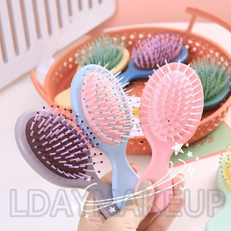 หวีสีลูกกวาดขนาดเล ็ กแบบพกพาสําหรับเด ็ กผู ้ หญิง/ Anti-static Air Cushion แปรงนวดผม/ DIY Hairdressing Tool