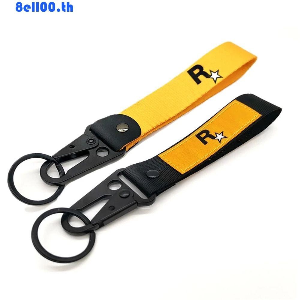 Darnellya GTA5 พวงกุญแจไนล่อน จี้โลโก้ JDM Racing Style สีเหลือง สําหรับตกแต่งภายในรถยนต์