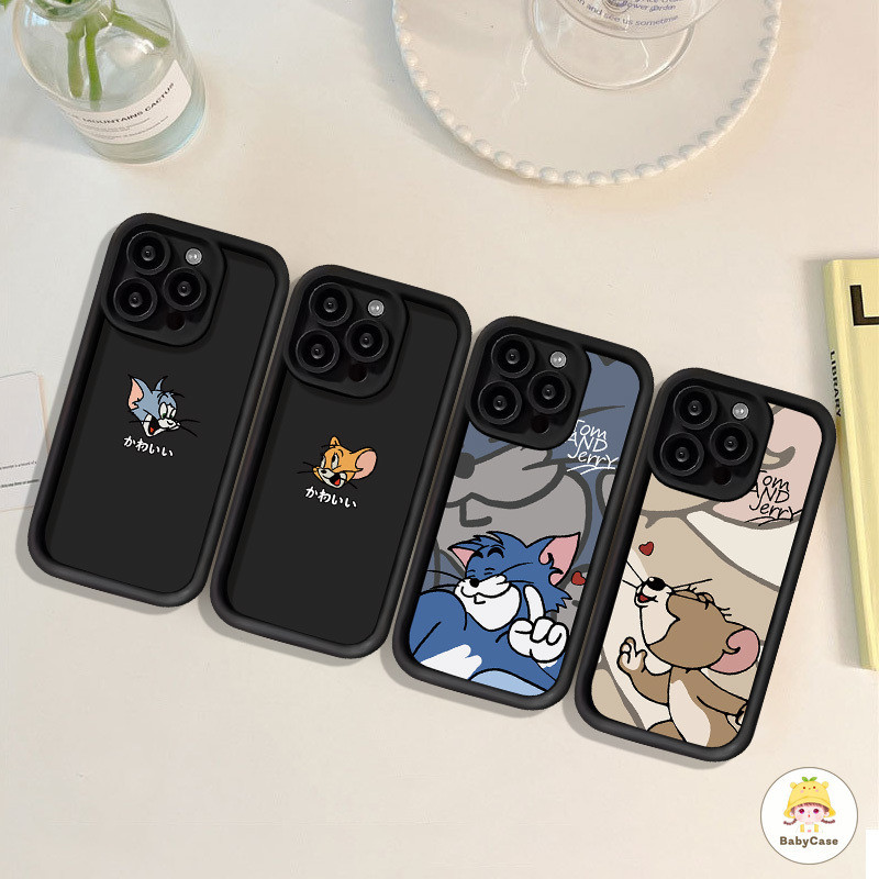 แฟชั่นกราฟฟิตีเมาส์การ์ตูนแมวน่ารักหัวใจรักเคสนิ่มสำหรั iPhone 15 11 13 14 12 Pro Max 7Plus XR 15 8 7 6s 6 Plus X XS Max