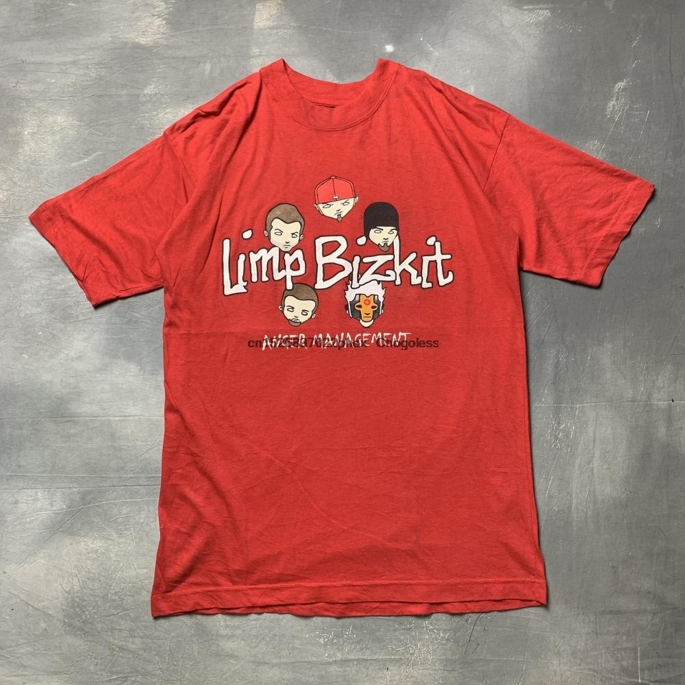 เสื้อยืดลําลอง แขนสั้น คอกลม พิมพ์ลาย Vtg 00s Limp Bizkit “Anger Management” สําหรับผู้ชาย เสื้อยืดค