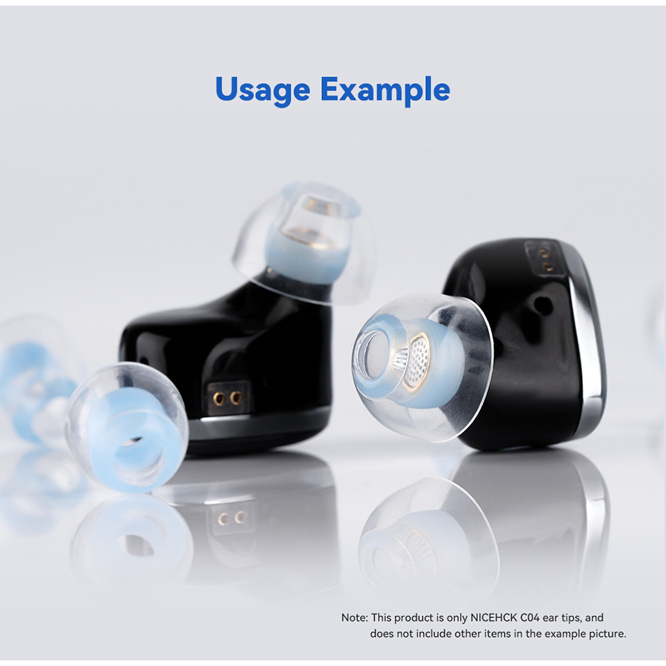 Nicehck C04 Liquid Silicone Ear Tips Noise Isolating Soft ขยาย Soundstage Clear Layers Eartips