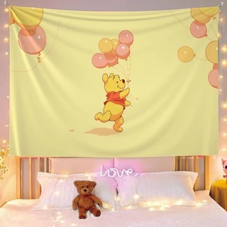 ผ้าพื้นหลังแขวนสไตล์ Winnie the Pooh INS น่ารัก สำหรับหอพักนักเรียน ห้องข้างเตียง ห้องนอน ผ้าแขวน
