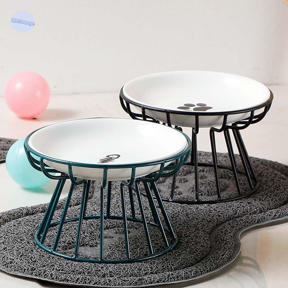 Luxelunge อุปกรณ์สําหรับสัตว์เลี้ยงสูง Nordic Cat Feeder เครื่องดื่มสําหรับสุนัขแมวลูกสุนัขลูกแมวขนมขบเคี้ยวจานกระป๋องน้ํา Feeder คอนเทนเนอร์