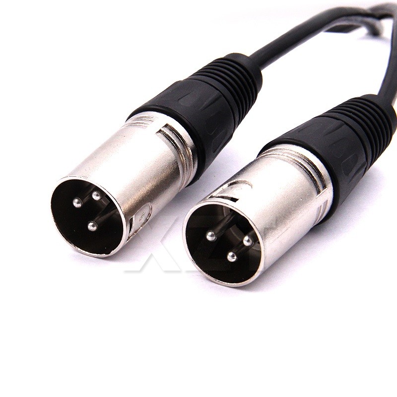 3pin XLR หญิงแจ็ค Dual 2 ปลั๊กชาย Y SPLITTER สาย Adaptor 1 FT สายไฟ