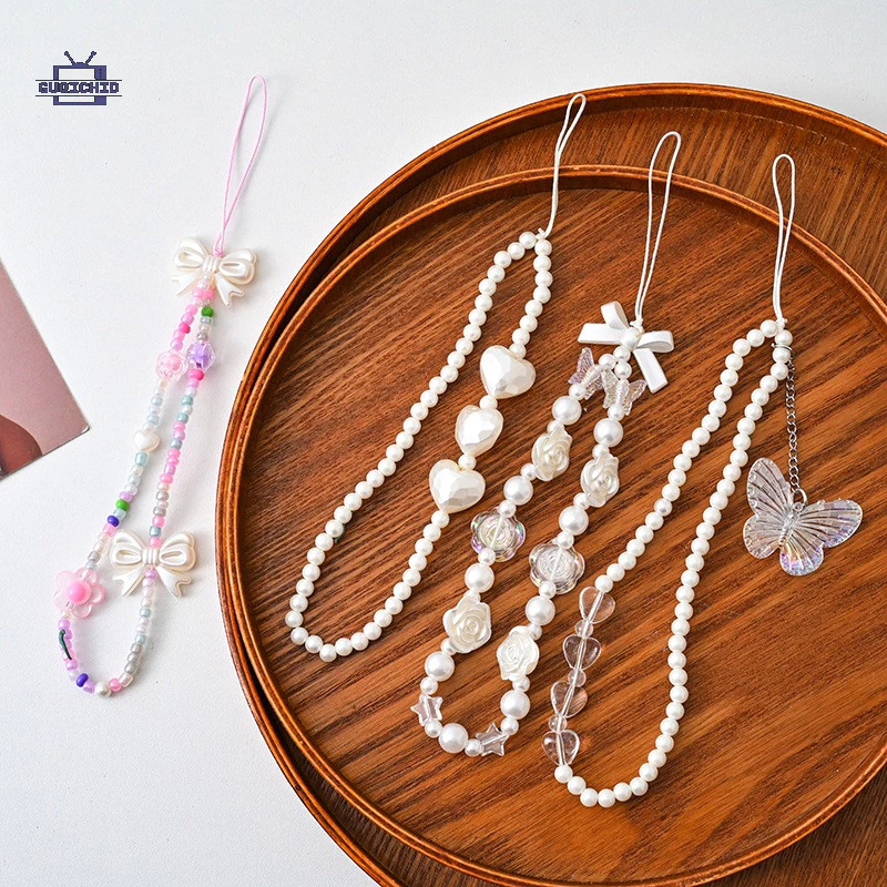 เชือกคล้องโทรศัพท์มือถือ สั้น หัวใจสร้างสรรค์ ลูกปัด อุปกรณ์เสริมห่วงโซ่โทรศัพท์มือถือ กระเป๋าหูฟัง เชือกเส้นเล็กตกแต่ง